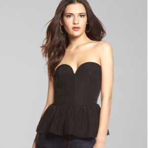 Parker Black Silk Corset Peplum